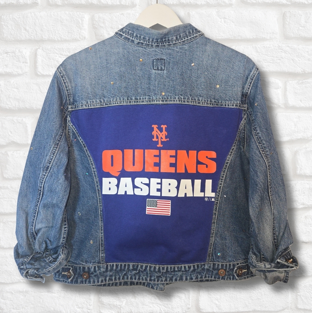 New York Mets Loose Fit Rhinestone Jacket